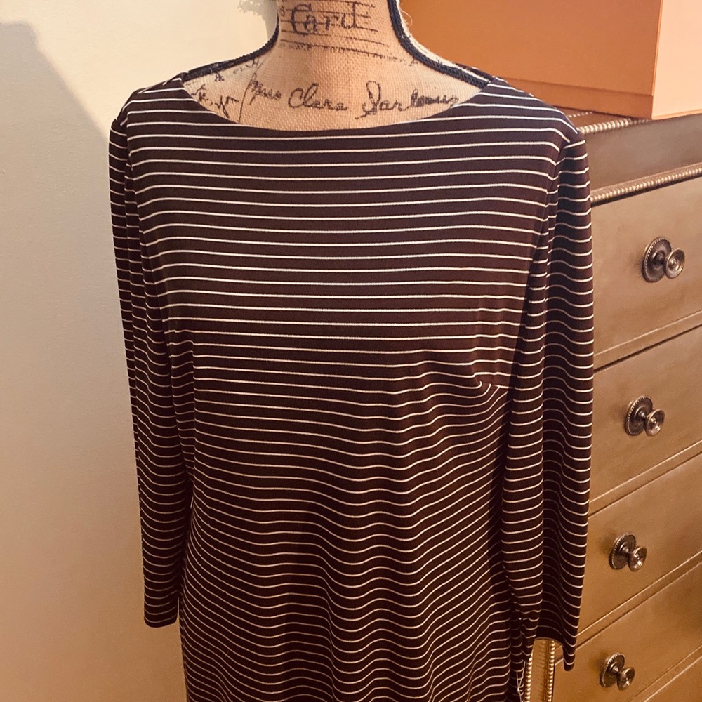 RALPH LAUREN BROWN & CREAM STRIPED DRESS